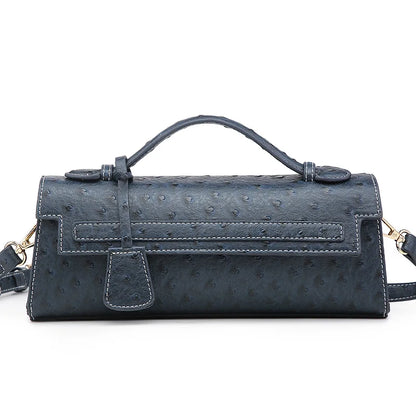 Ostrich Print PU Leather Shoulder Bag