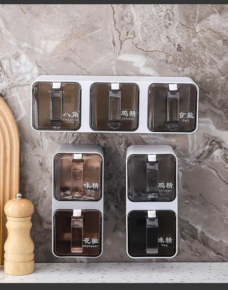 Wall-Mounted Spice Organizer Set