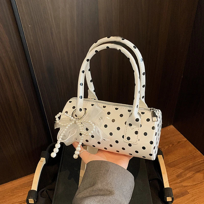 Women’s Polka Dot Barrel Shoulder Bag