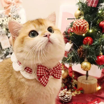 Cute Crocheted Cat Bow Tie Collar