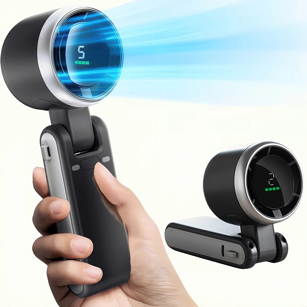 Portable 3-in-1 Turbo Handheld Fan with Digital Display