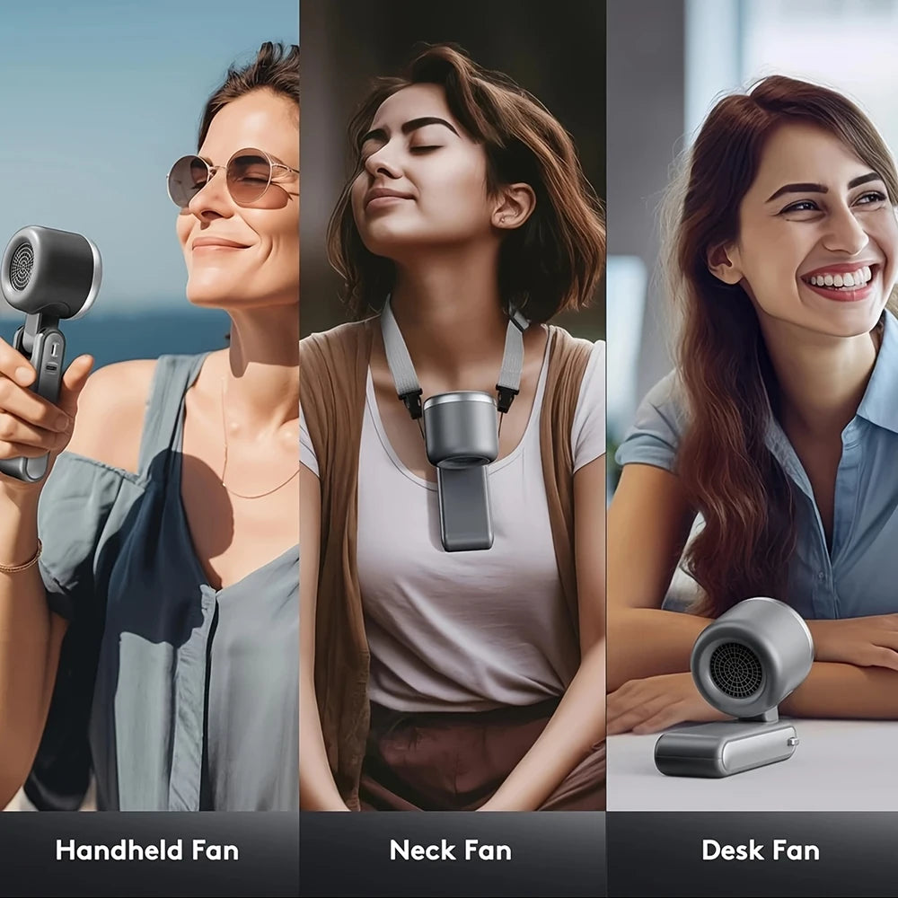 Portable 3-in-1 Turbo Handheld Fan with Digital Display