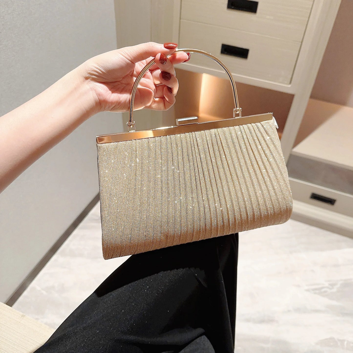Women's Classic Pleated Evening Bag