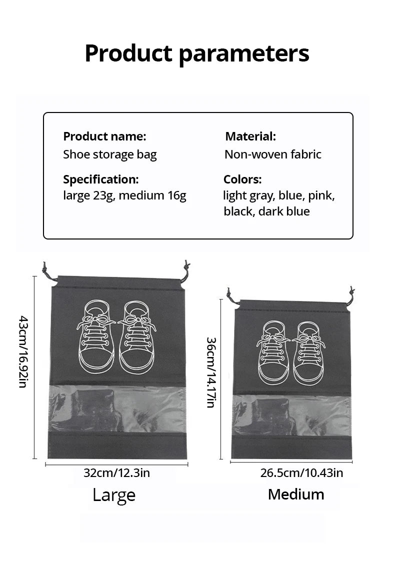 Reusable Travel Shoe Storage Bags