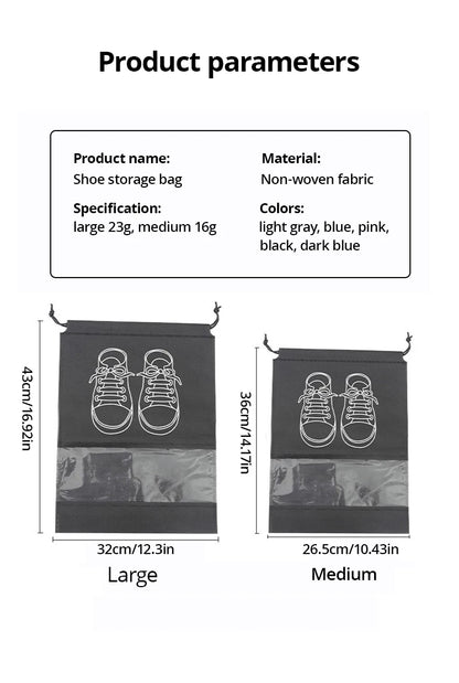 Reusable Travel Shoe Storage Bags