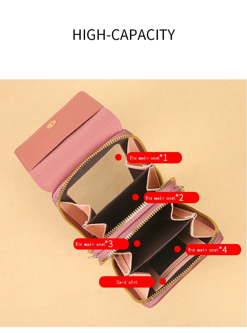 Touchscreen Phone Crossbody Wallet Bag