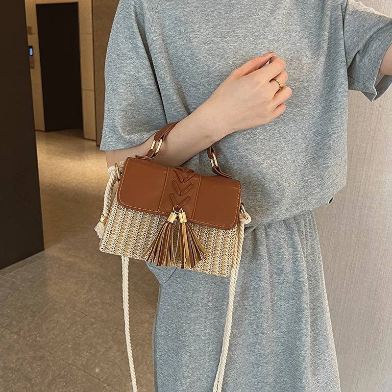 Straw Crossbody Beach Handbag