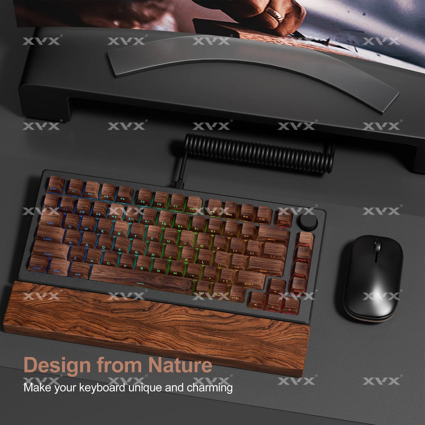 Wood Grain PBT Keycaps