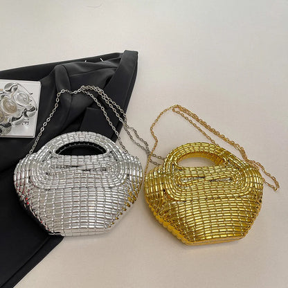 Metallic Acrylic Woven Handbag