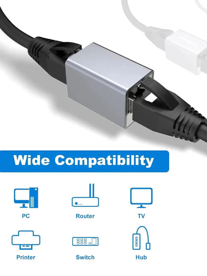Cat 8 RJ45 Ethernet Coupler – 10Gbps Network Cable Extender