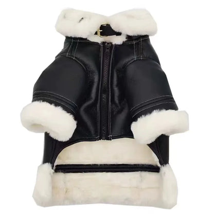 Winter Leather Dog Jacket Coat