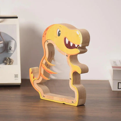 Wooden Animal Piggy Bank for Kids