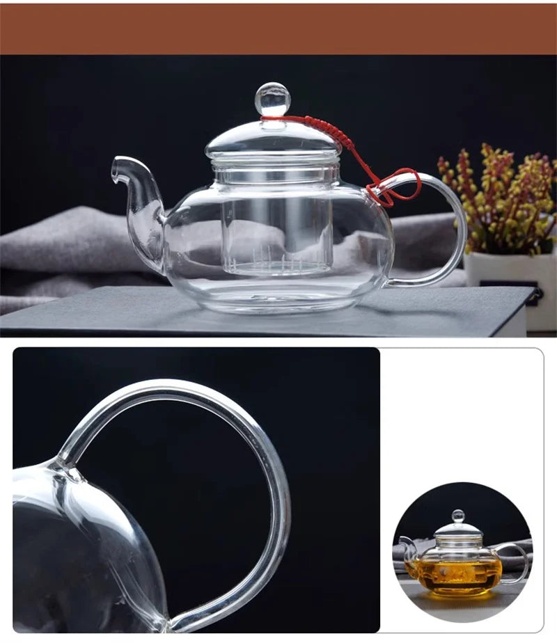 High Borosilicate Glass Teapot with Built-In Filter