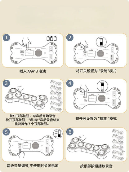 Recordable Pet Communication Buttons Soundboard