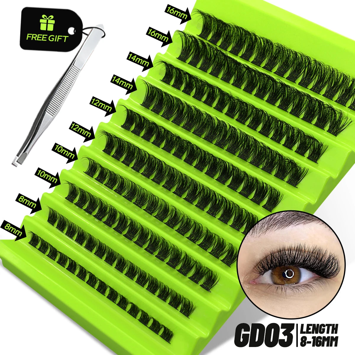 GROINNEYA DIY Natural Volume Cluster Lashes