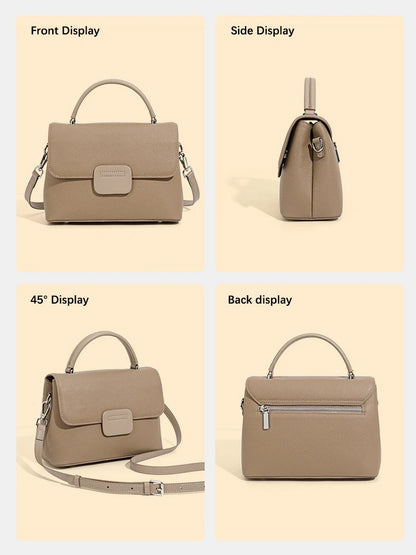 Zency Genuine Cowhide Leather Crossbody Bag