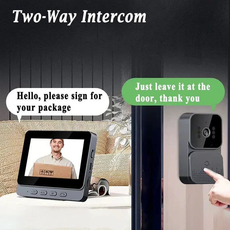 Smart Wireless Video Doorbell with 4.3” Indoor Display & Night Vision