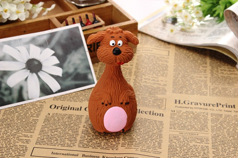 Cartoon Squeaky Rubber Dog Toy