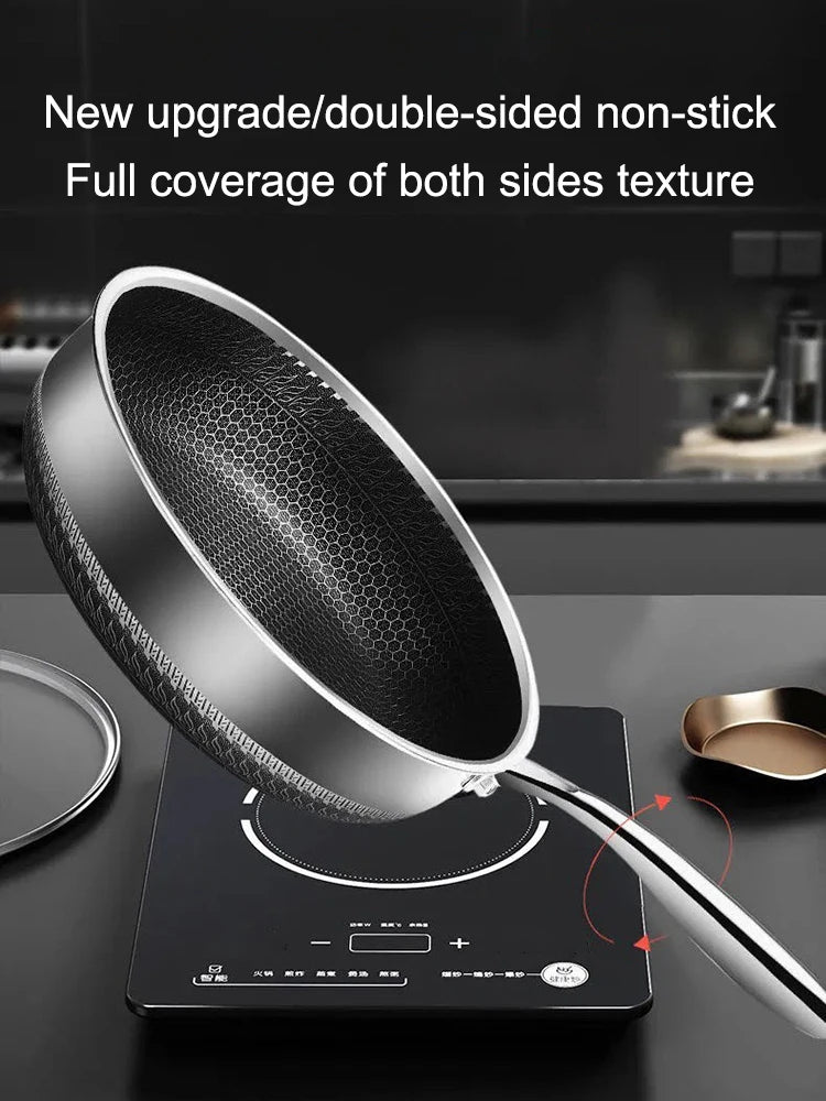 Tri-Ply Stainless Steel Honeycomb Frying Pan