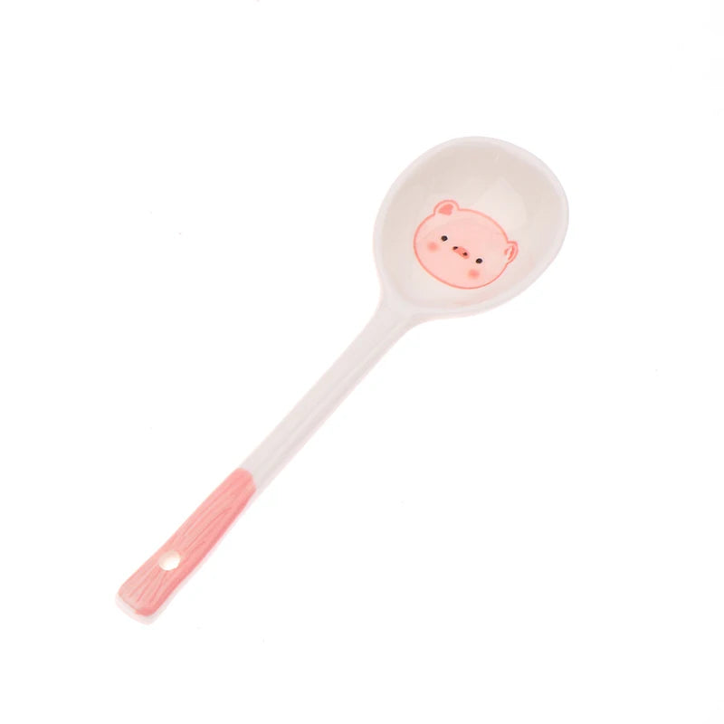 Pig Ceramic Soup Spoon