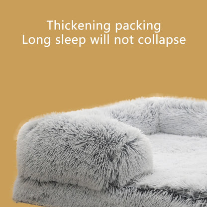 Half Surround Plush Dog Bed with Removable Cushion