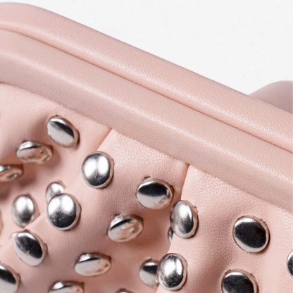 Studded Shell Evening Clutch Bag