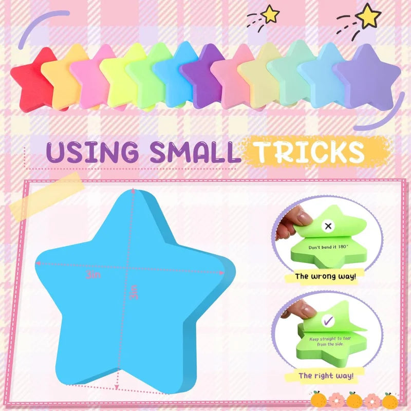 Colorful Star Sticky Notes Memo Pad Set