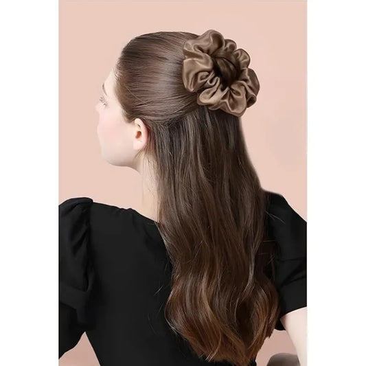 Elegant Solid Color Hair Scrunchies Set
