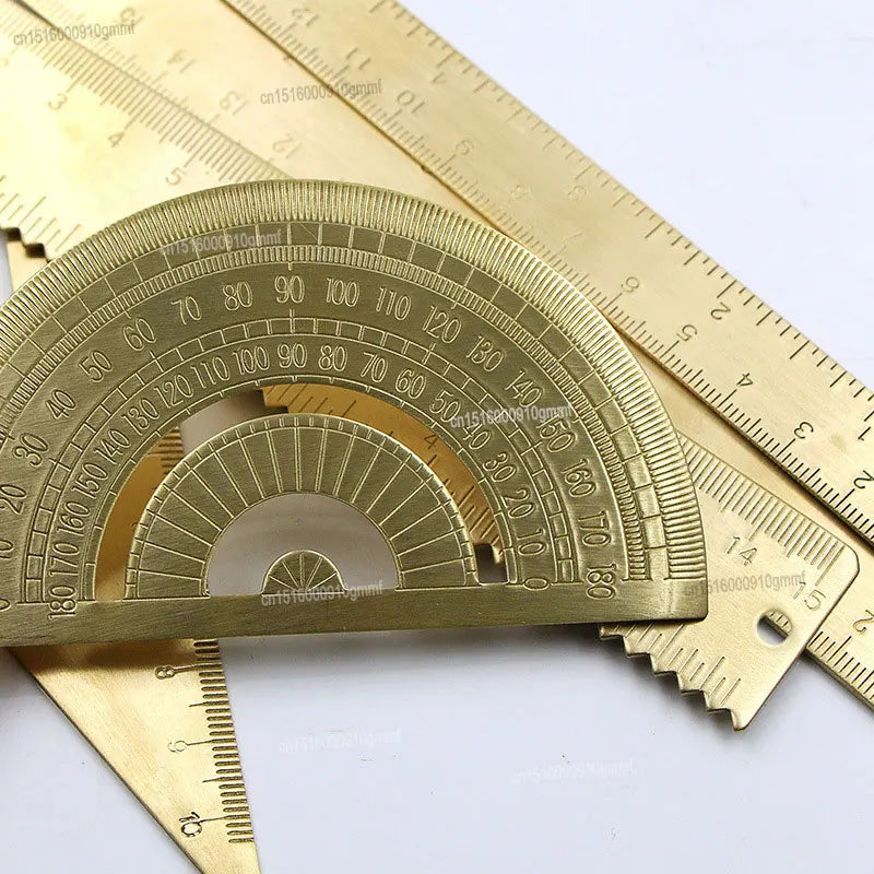 Vintage Brass Double Scale Straight Ruler