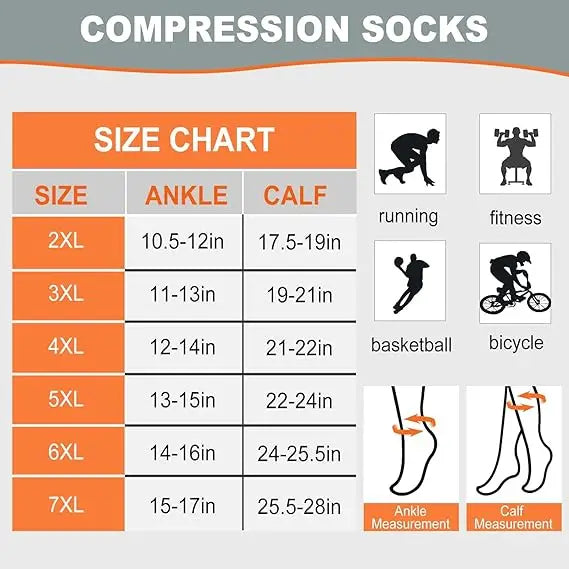 Plus Size Wide Calf Compression Socks