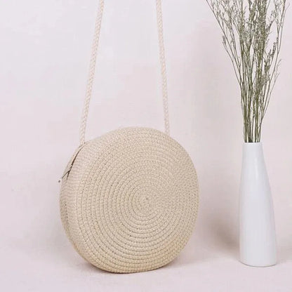 Round Straw Crossbody Bag
