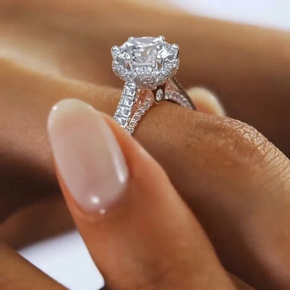 Silver-Plated Cubic Zirconia Ring