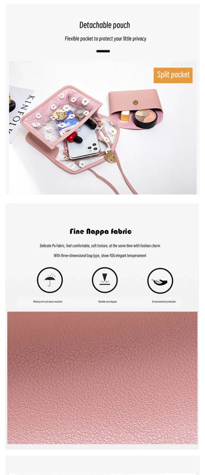 Women’s Transparent Floral Crossbody Shoulder Bag