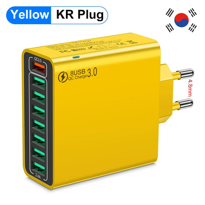 8-Port USB Fast Charging Wall Charger Adapter