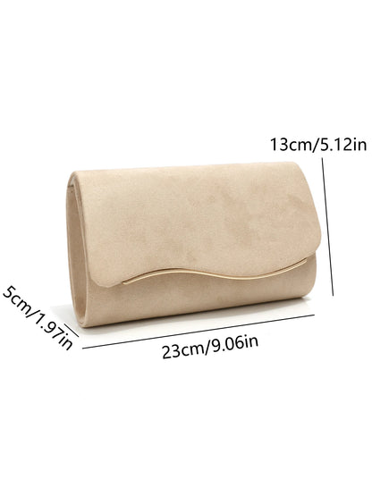 Velvet Envelope Evening Clutch Bag with Chain Strap