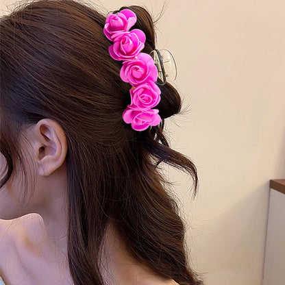 Pink Bubble Flower Hair Claw Clip