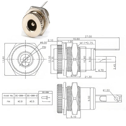 DC Power Plug & Socket Connector Set