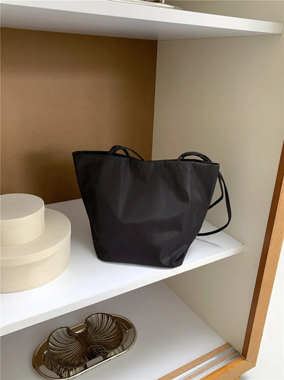 Women’s Soft Nylon Bucket Tote Bag