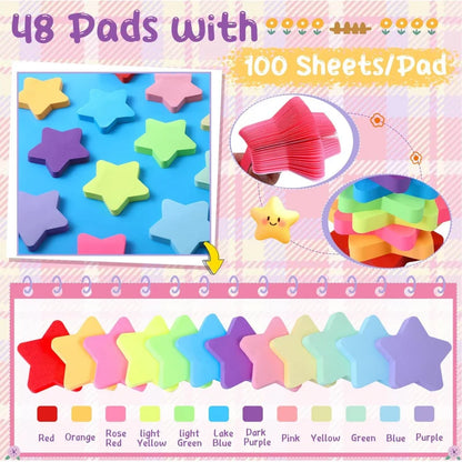 Colorful Star Sticky Notes Memo Pad Set