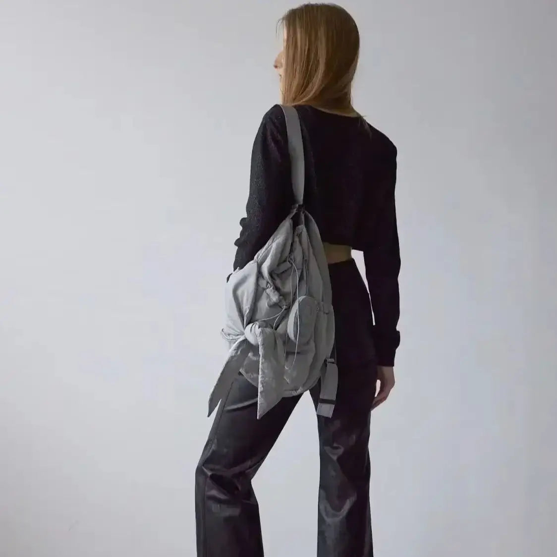 Minimalist Nylon Shoulder Tote Bag