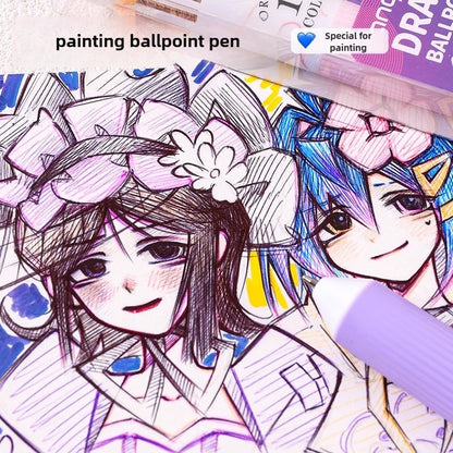 0.8mm Soft Grip Multi-Colour Ballpoint Pen for Drawing & Writing