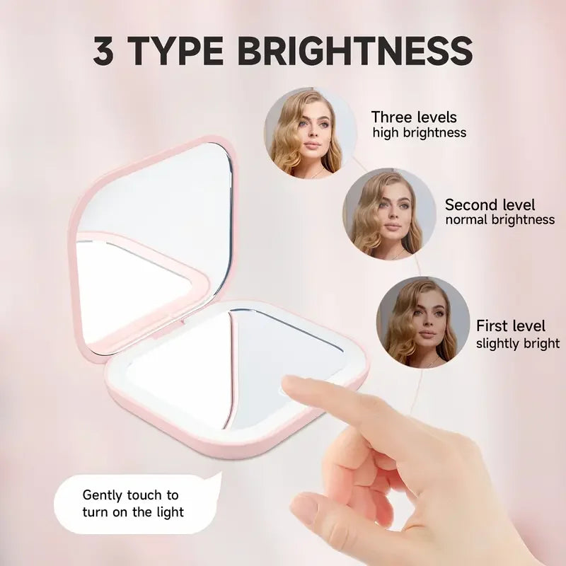 LED Folding Compact Makeup Mirror