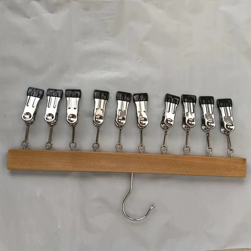 6 or 10 Clip Closet Storage Hanger