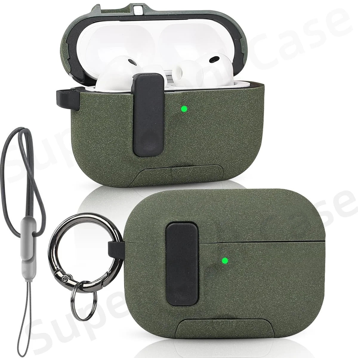 AirPods Pro 3 Protective Case with Secure Lock, Phone Stand & Lanyard