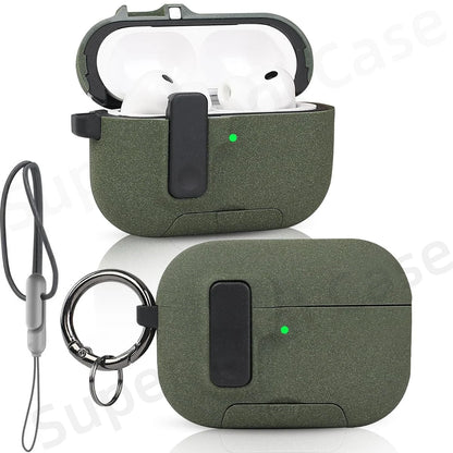 AirPods Pro 3 Protective Case with Secure Lock, Phone Stand & Lanyard
