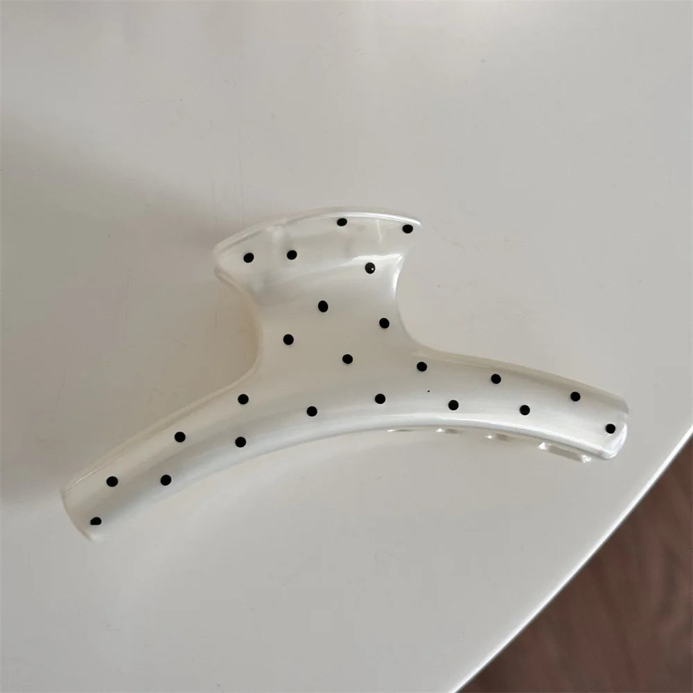 Large Black Wave Dot Hair Claw Clip