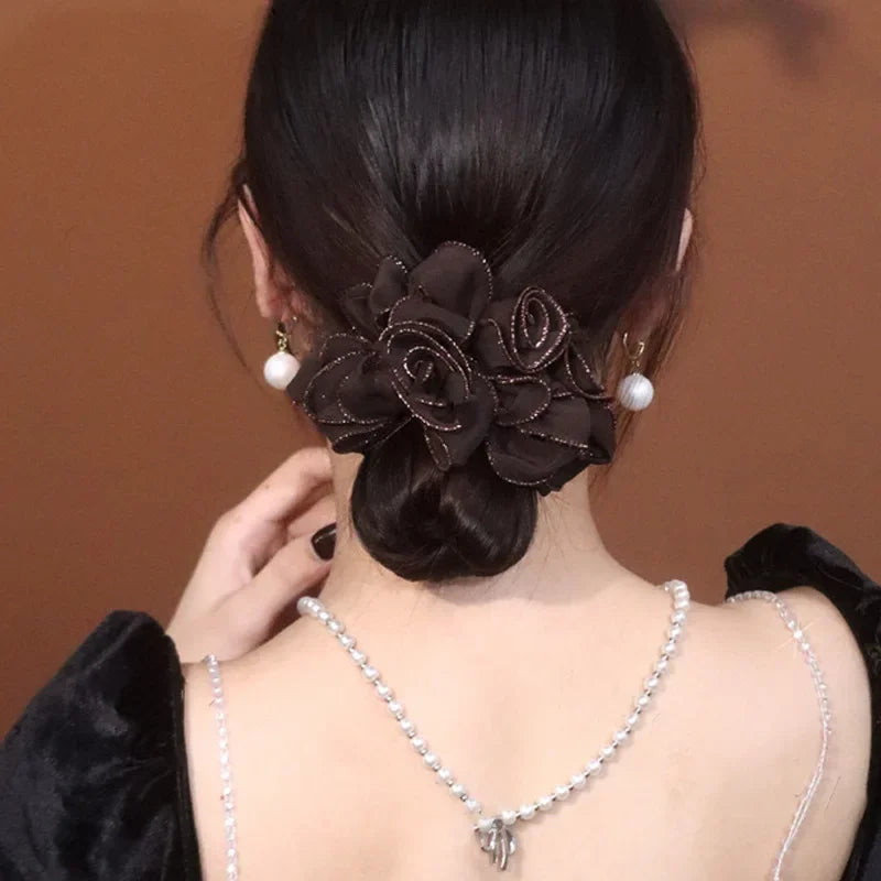 Women’s Double-Layer Floral Hair Scrunchie