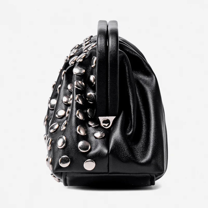 Studded Shell Evening Clutch Bag