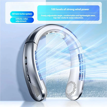 Portable Bladeless Neck Fan with LED Display