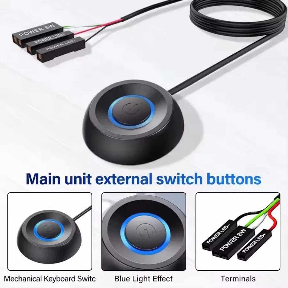External PC Power Switch Button with LED